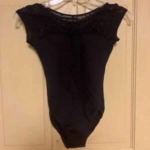 Black Capsleeve Leotard - Motionwear